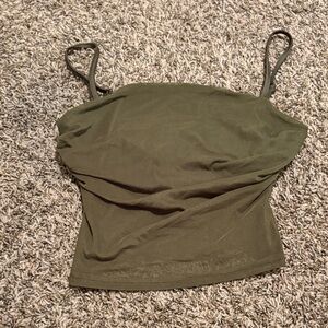 Olive Green Women's Top, built in bra